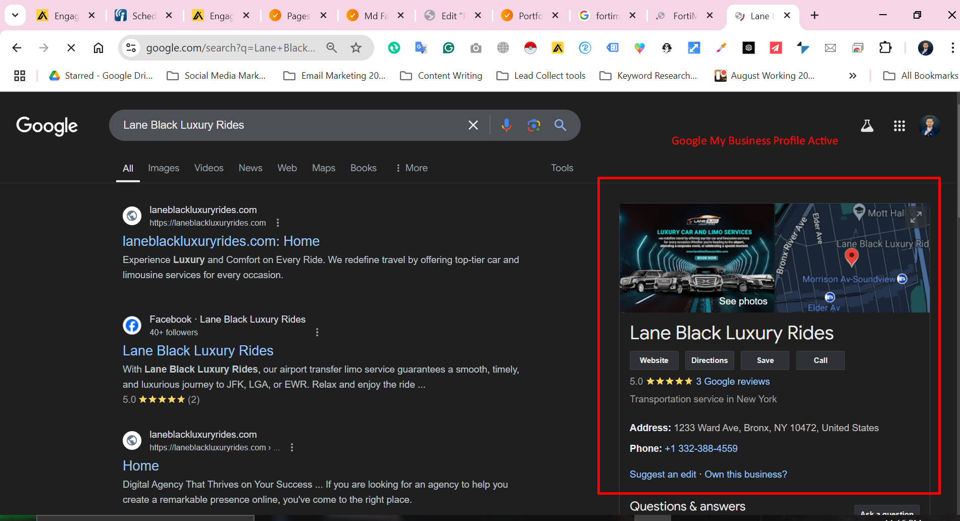 Google My Business Profile Active